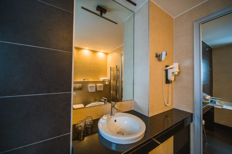 Junior suite bathroom sing with utilities
