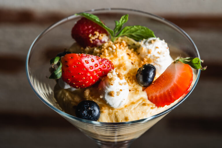 Fruity desert in a glass