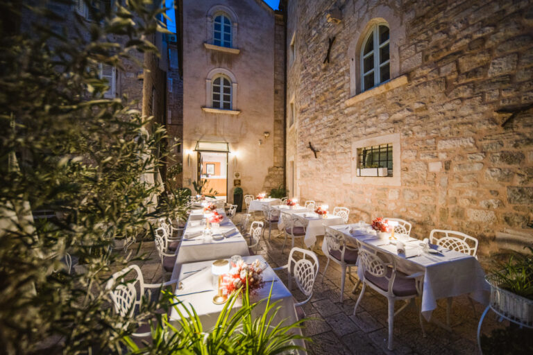Hotel terrace at night