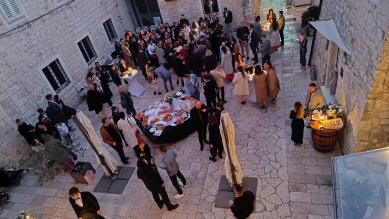 Wedding catering in front of the hotel