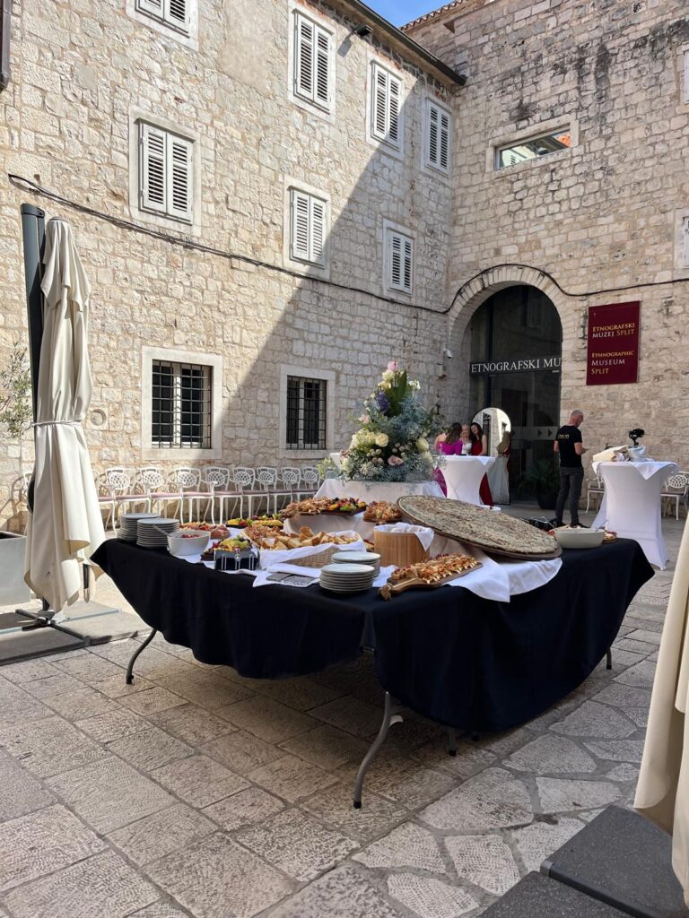 Wedding catering in front of the hotel