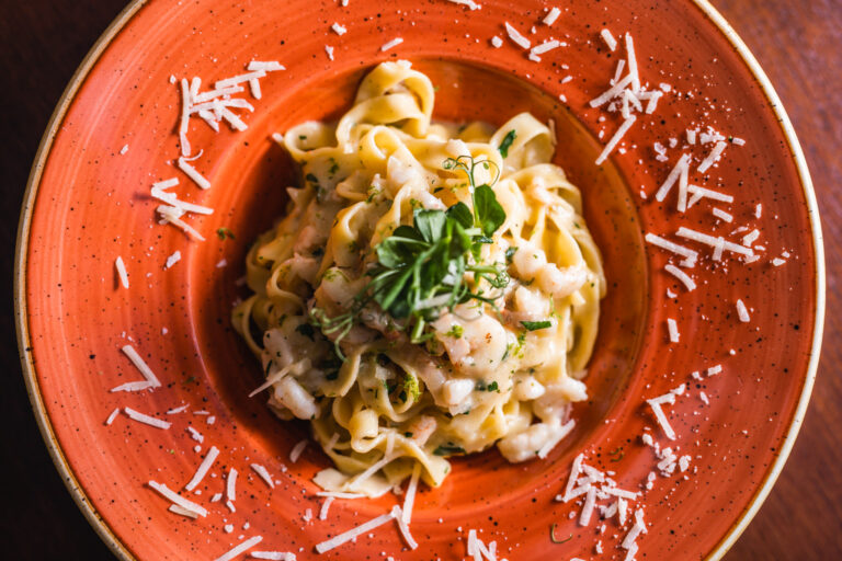 Homemade pasta with white truffle sauce